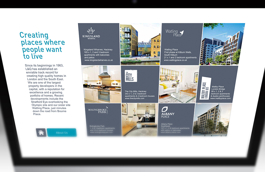 Albany Place Interactive Touchscreen Apartment Finder London